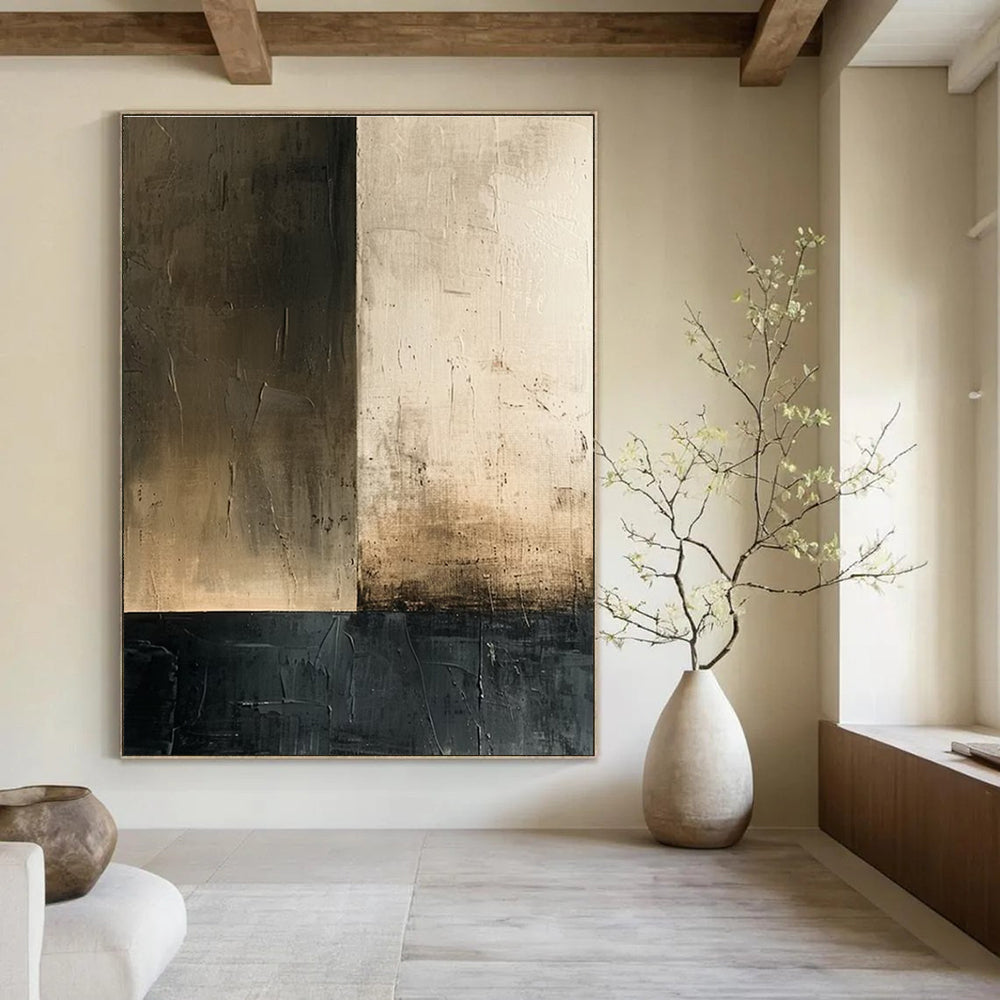 Brown Beige Black Abstract Painting ADGE016