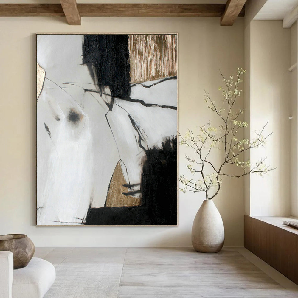 Handmade Abstract Canvas for Cottage Living Room Mantel Shelf Backdrop & Hallway Picture Ledge DLZ0394