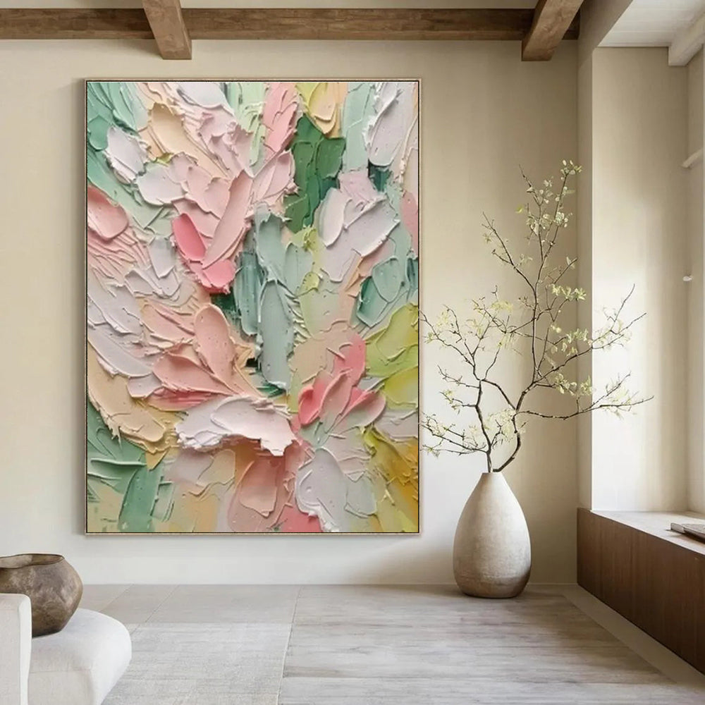 Hand - Painted Abstract Canvas Collage for Bedroom & Living Room DLZ1404