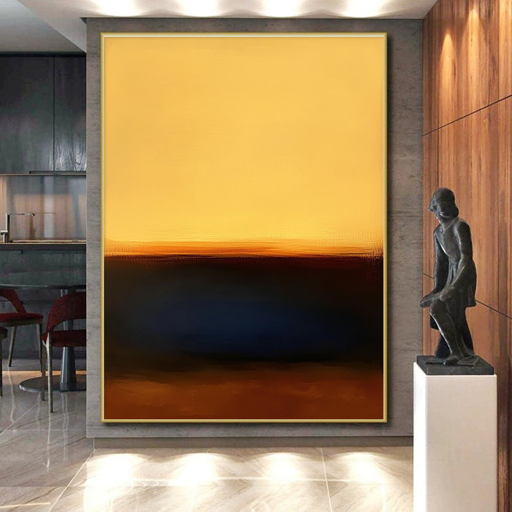 Yellow and Orange Abstract Painting with Calm Simplicity GER543