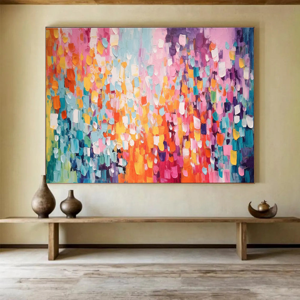 Colorful Patch Abstract Painting with Various Bright Hues THY158