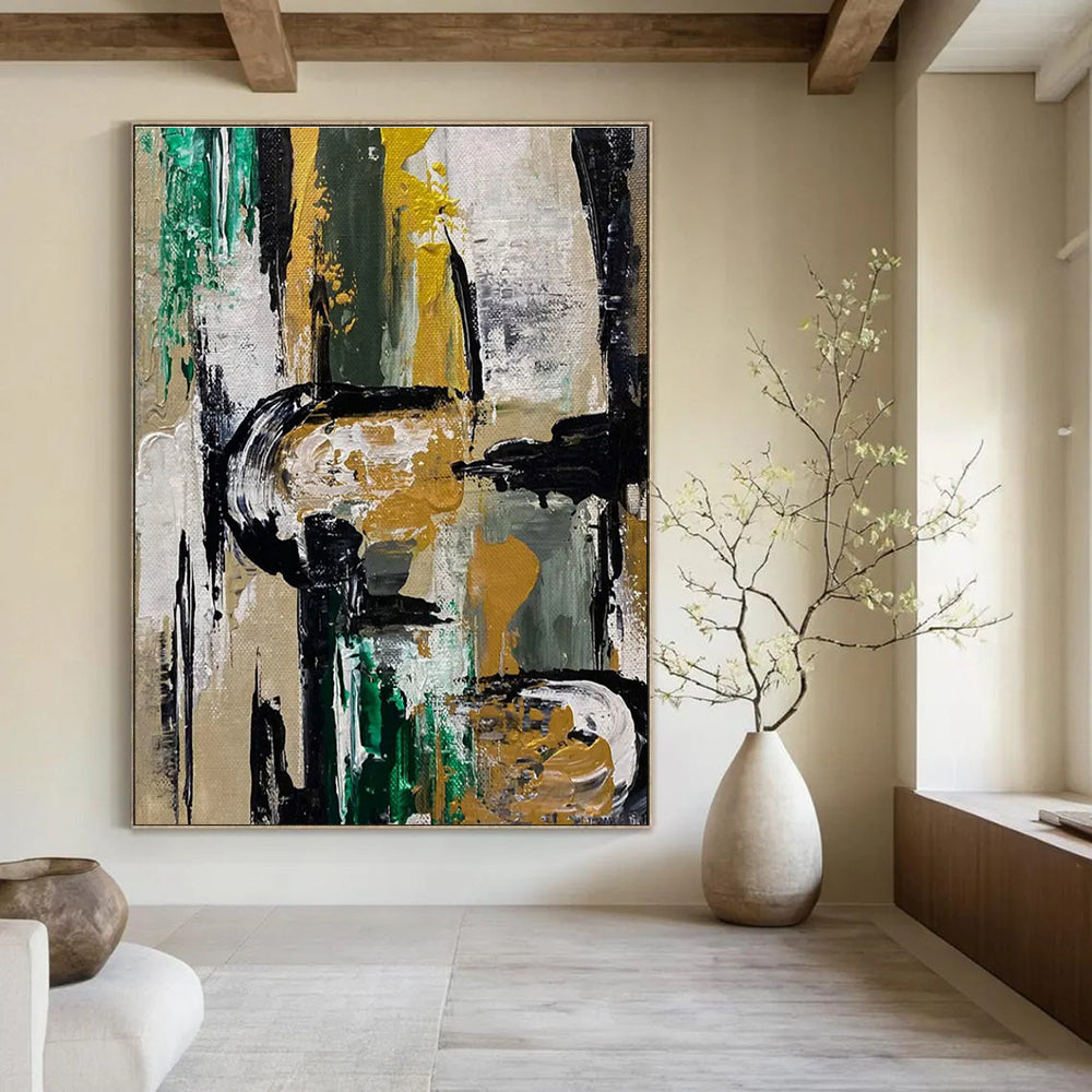 Modern Abstract Painting with Bold Color Blocks ADGE468