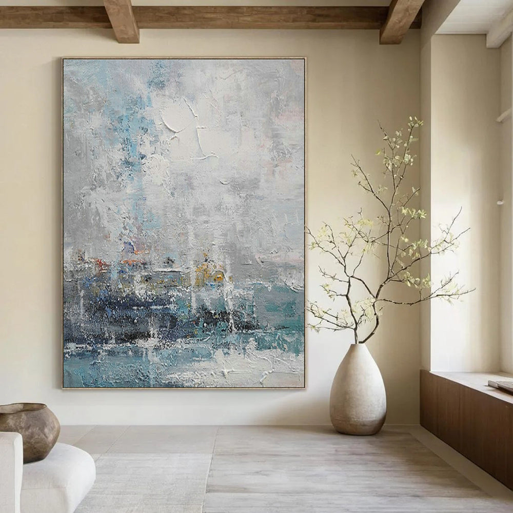 Oversized Handmade Abstract Painting for Dining Room & Entryway DLZ2011