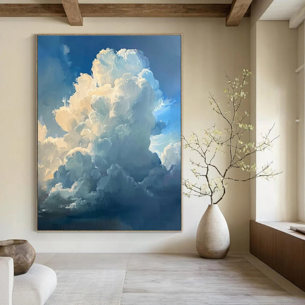 Blue White Cloud Abstract Painting ADGE006