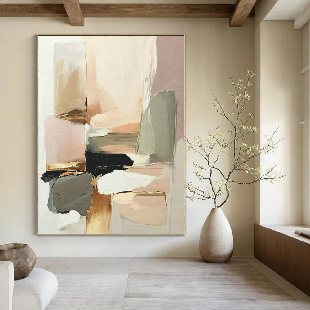 Large Hand-Painted Abstract Art for Living Room and Cottage Entryway DLZ1617