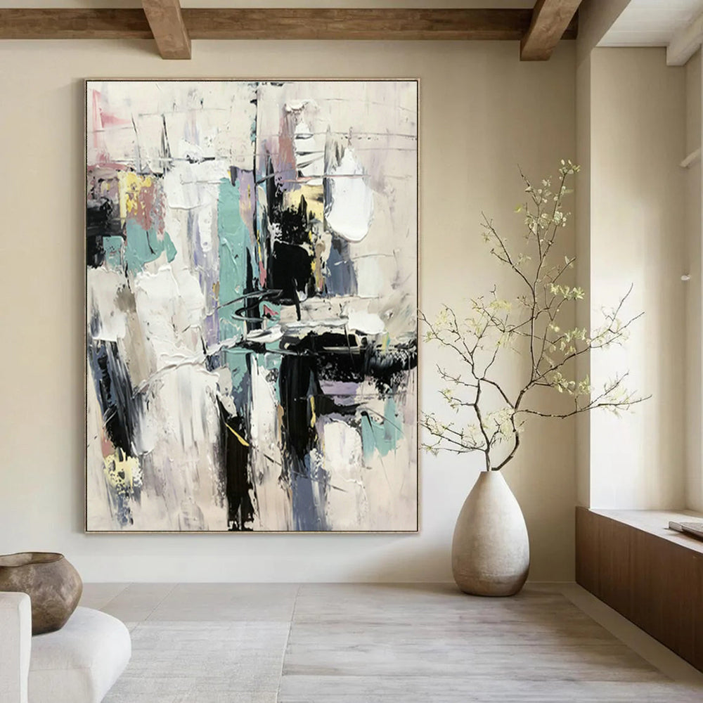 Ultra - Extended, Smart - Mirror - Integrated Custom Abstract Paintings for Living Room Functionality DLZ0498