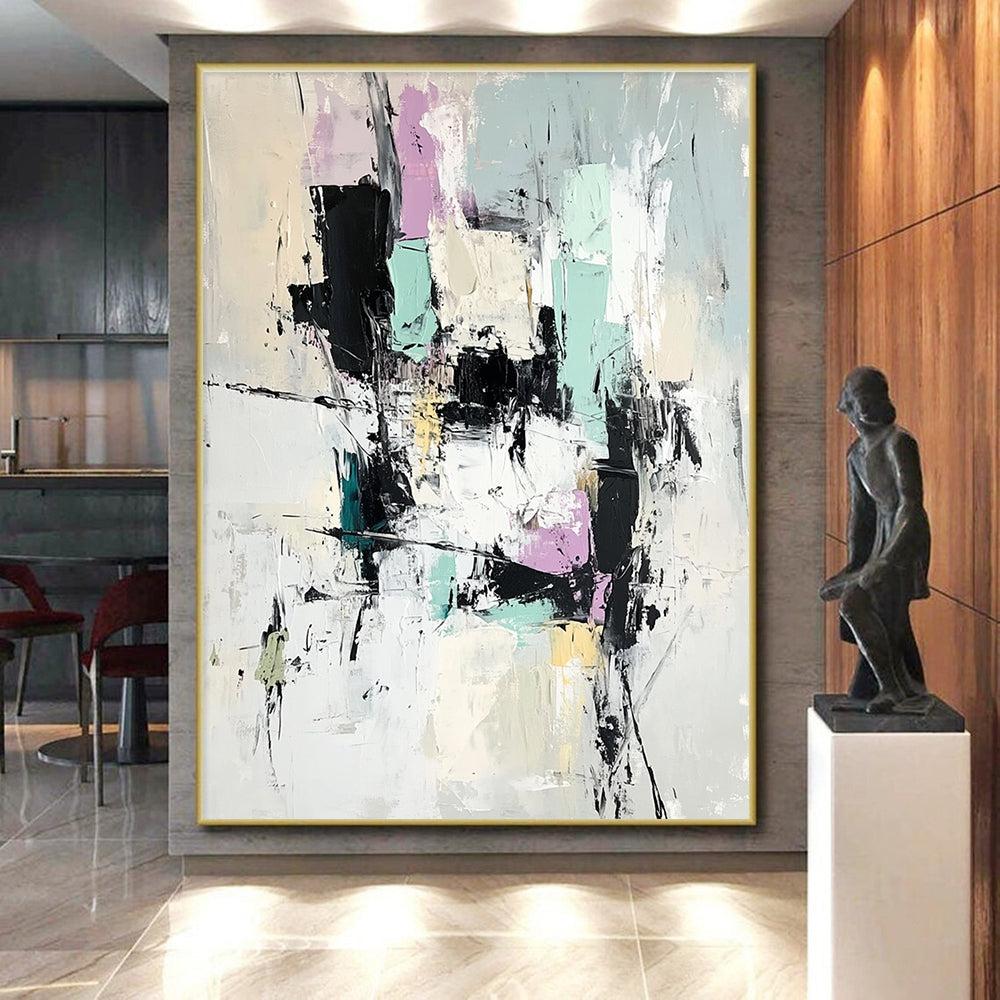 Colorful Abstract Painting with Dynamic Shapes GER456