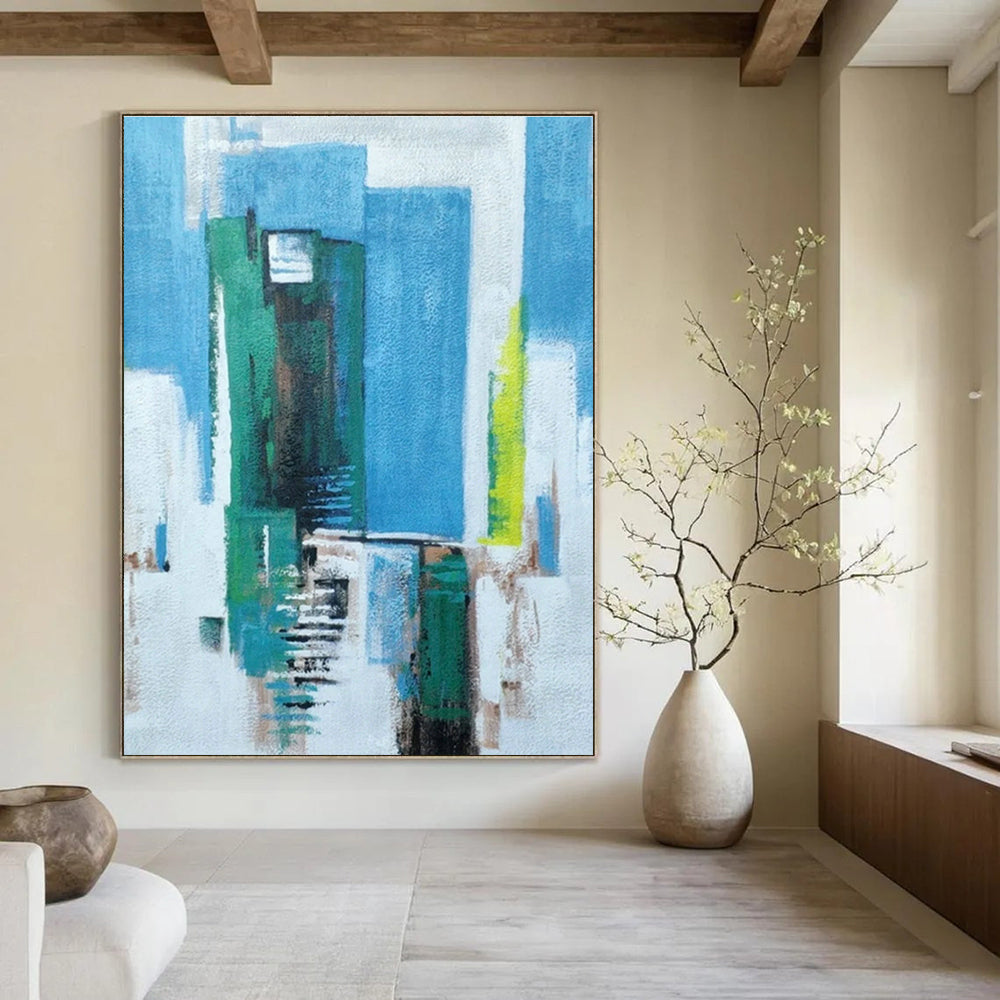 Custom Hand - Painted Abstract Art for Cottage Entryway and Bedroom DLZ0762