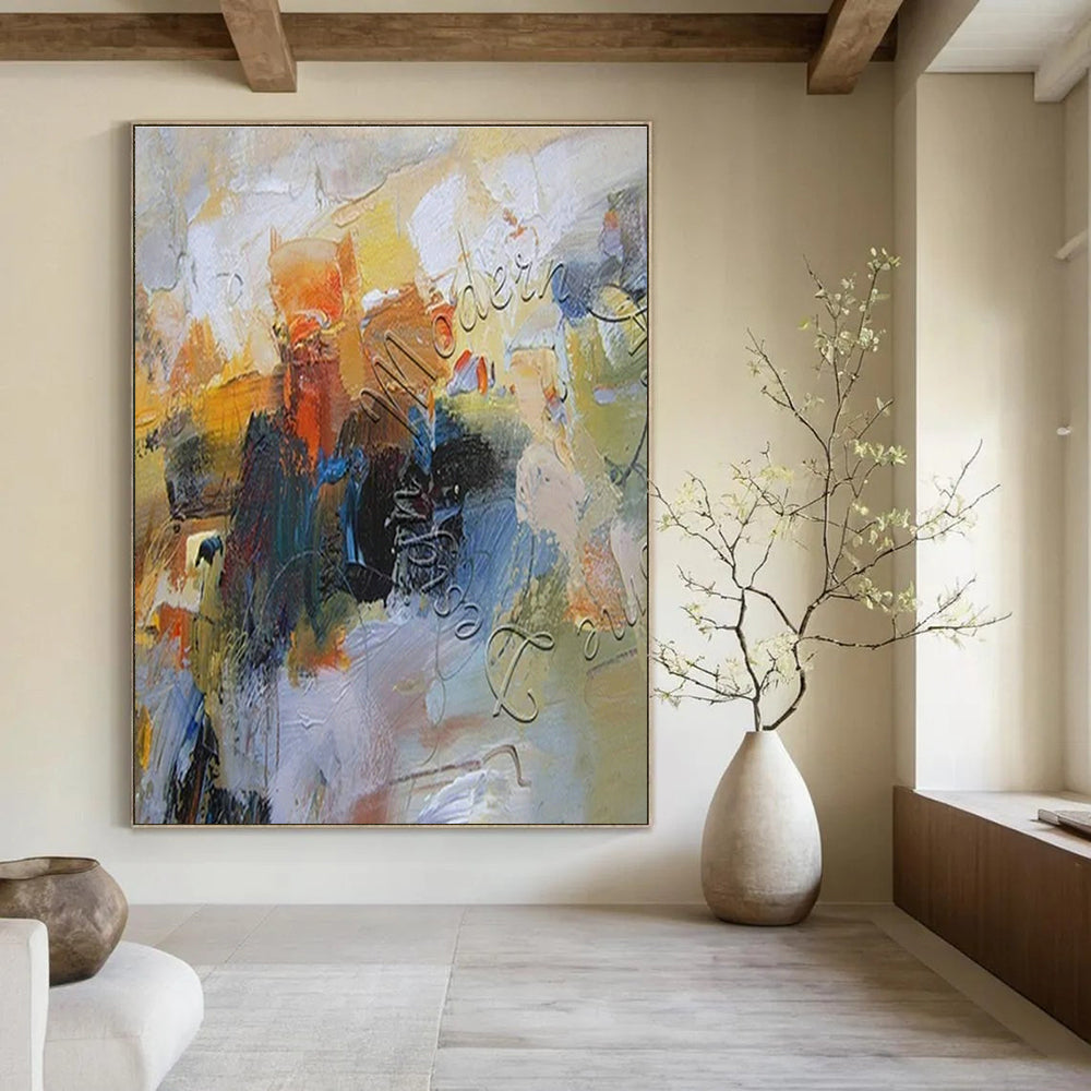Custom Hand-Painted Abstract Canvas for Dining Room and Office DLZ1824
