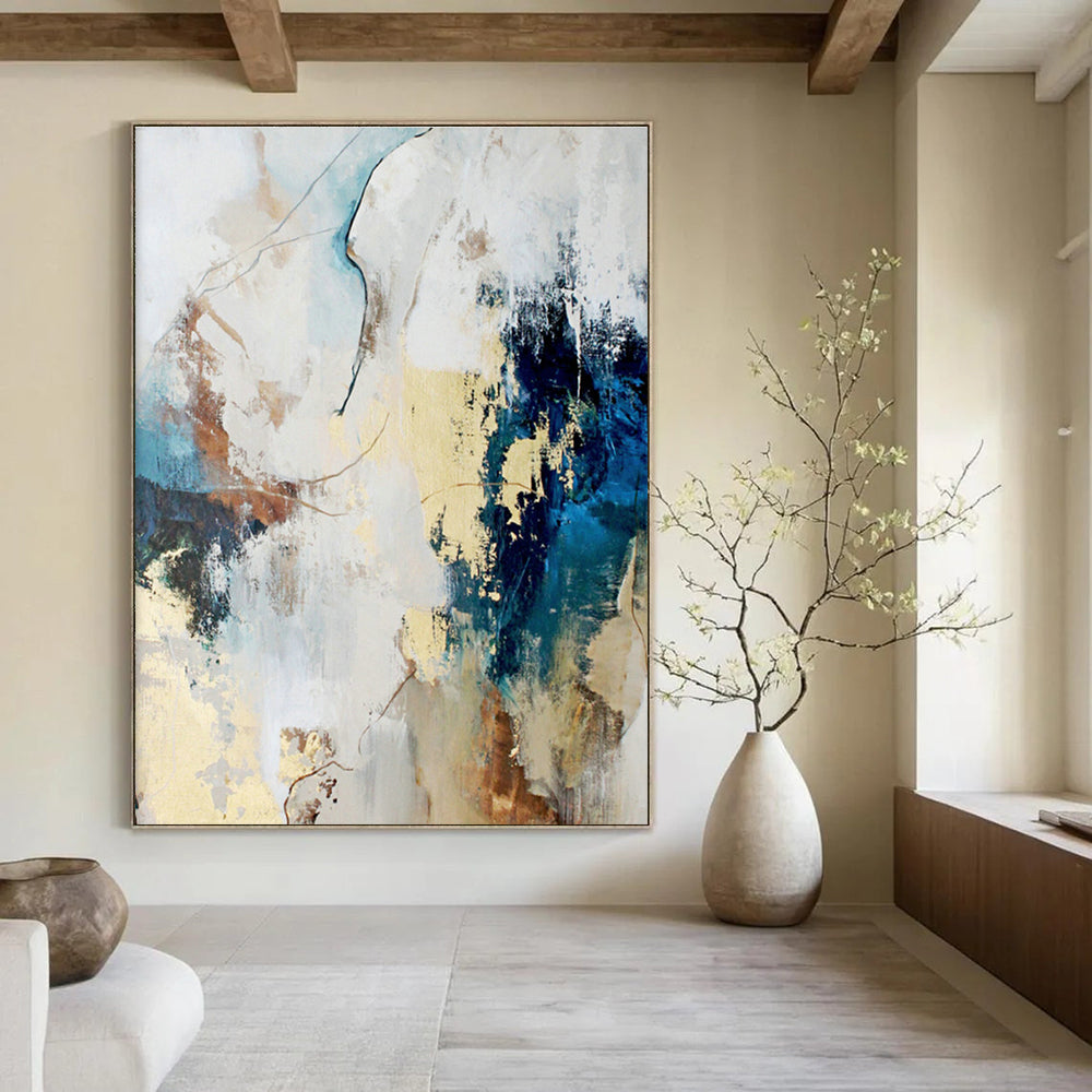 Large-Scale Custom Abstract Canvas for Entryway & Dining Room DLZ1025