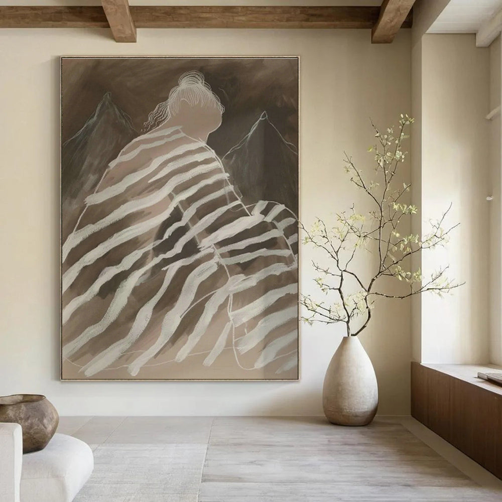 Grand - Sized Hand - Painted Abstract Murals for Cottage Living Room Fireplaces & Bedroom Fire Screens DLZ0685