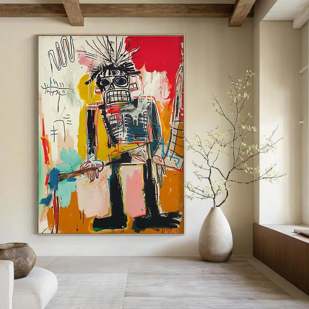 Spiky - Haired Figure with Bold Colors Abstract Painting ADGE109