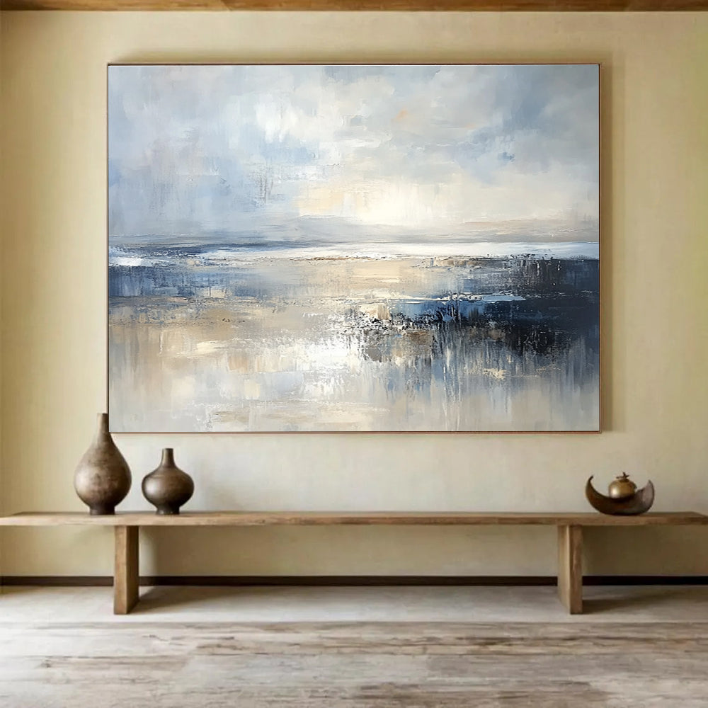 Light Sea Abstract Landscape Painting with Bright Reflections DYP437