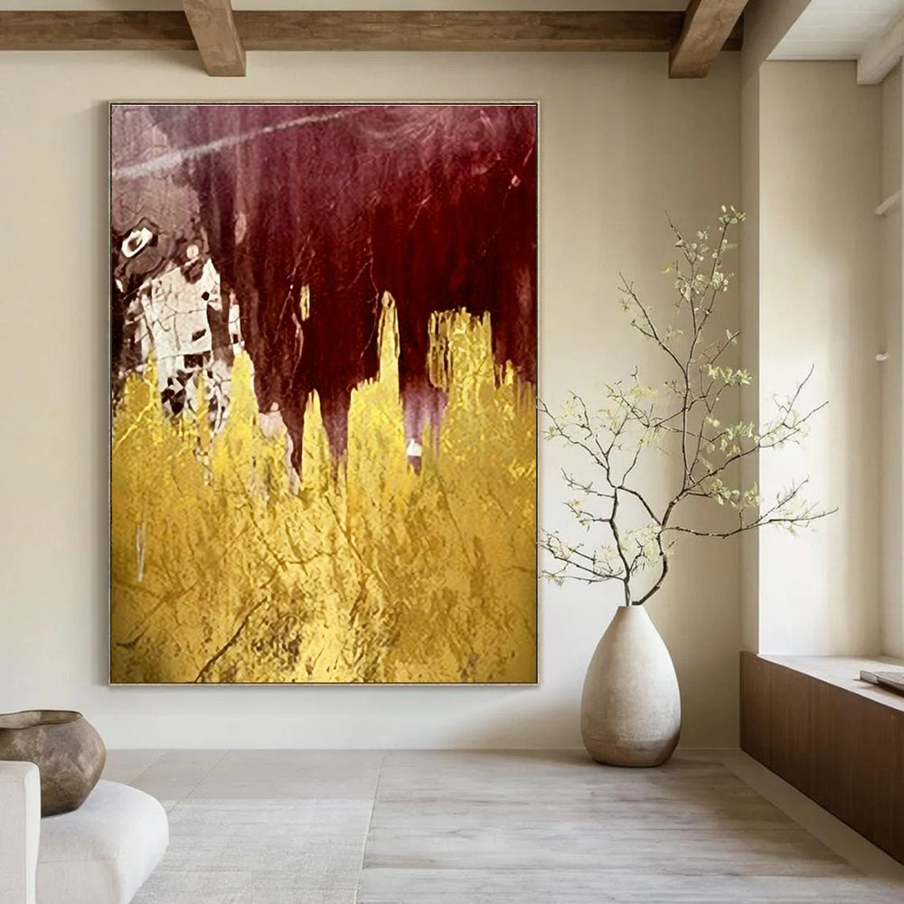 Hand - Painted Large Abstract Wall Art for Cottage Living Room & Office DLZ1343
