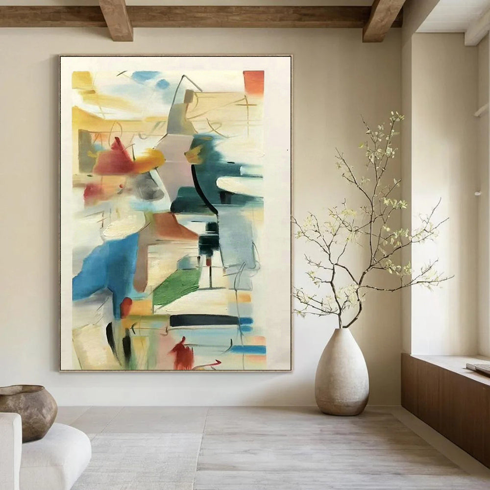 Customizable Hand-Crafted Abstract Canvas for Dining Room and Bedroom DLZ1450