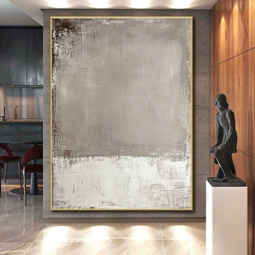 Gray Textured Abstract Painting with Soft Transitions GER122