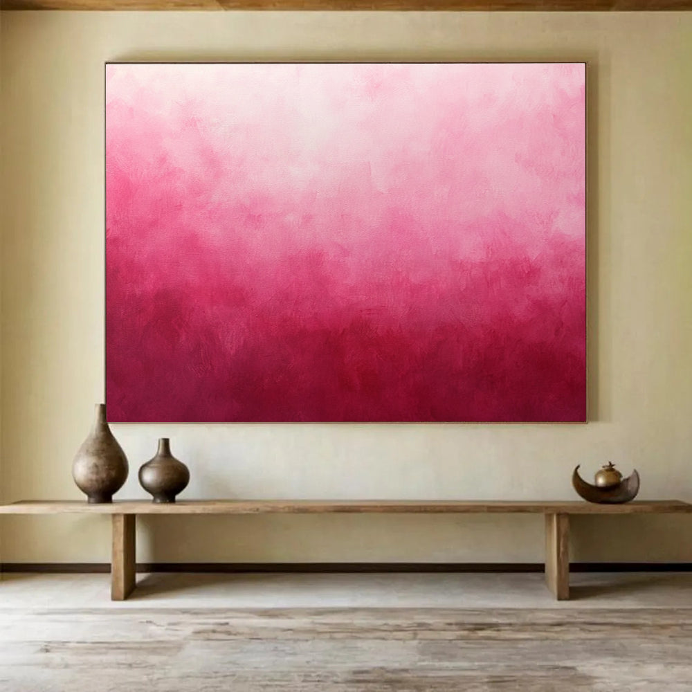 Gradient Pink Abstract Painting with Soft Color Transition DYP429