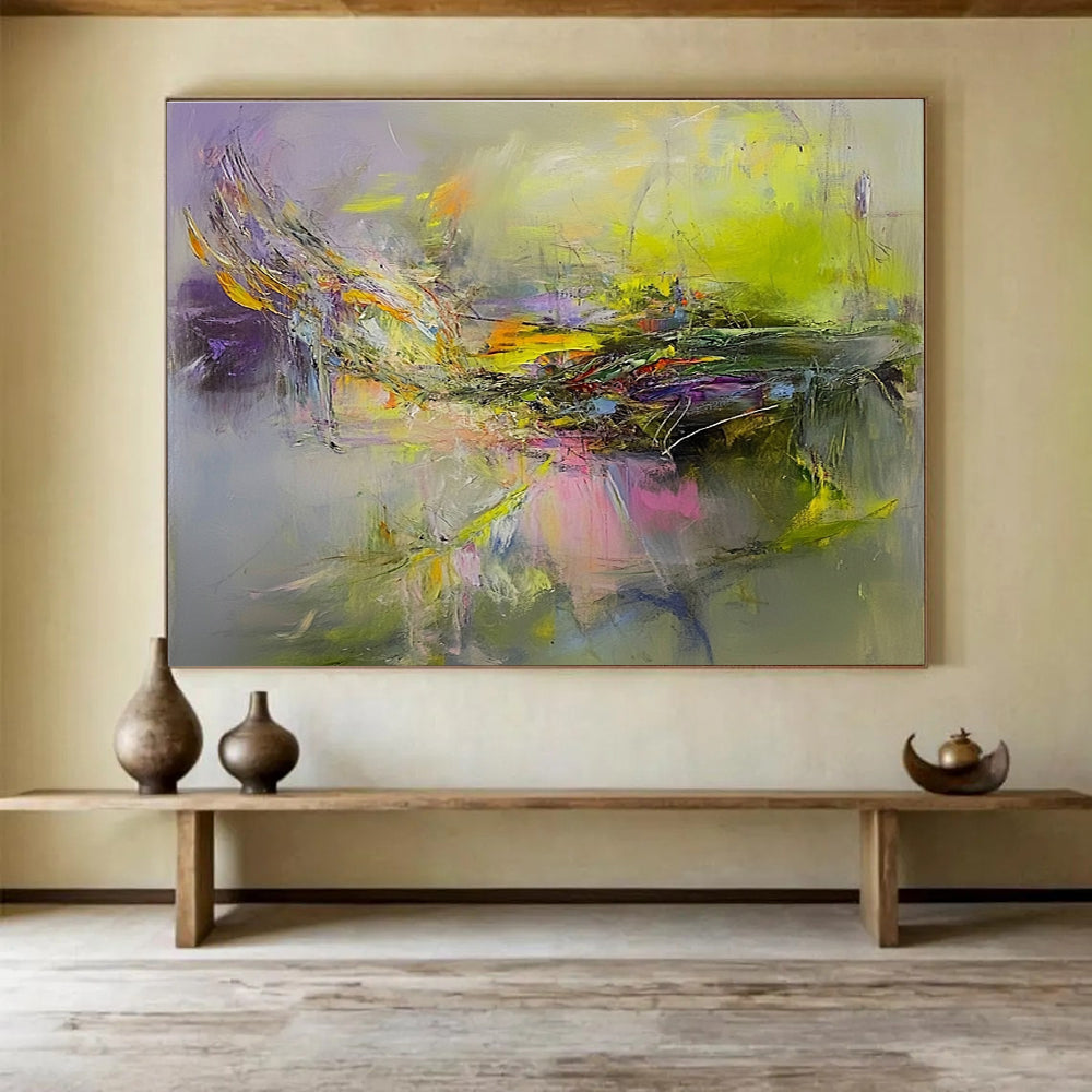 Vibrant Color Fusion Abstract Painting with Bold Strokes DYP463