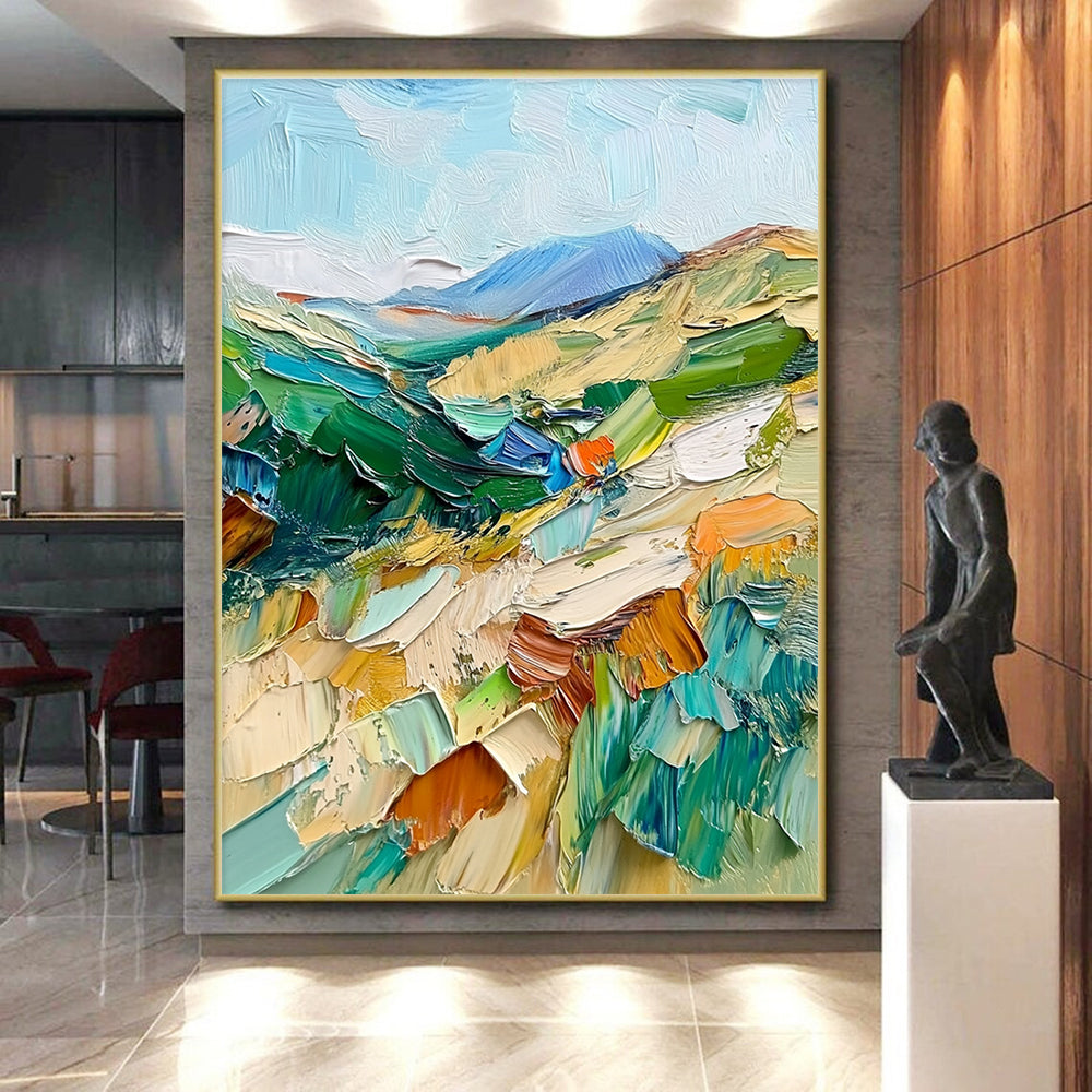 Colorful Landscape Abstract Painting with Thick Impasto GER074