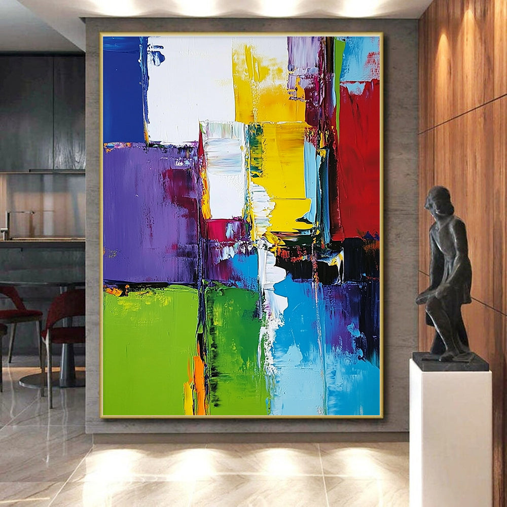 Colorful Block Abstract Painting with Bold Color Palette GER513
