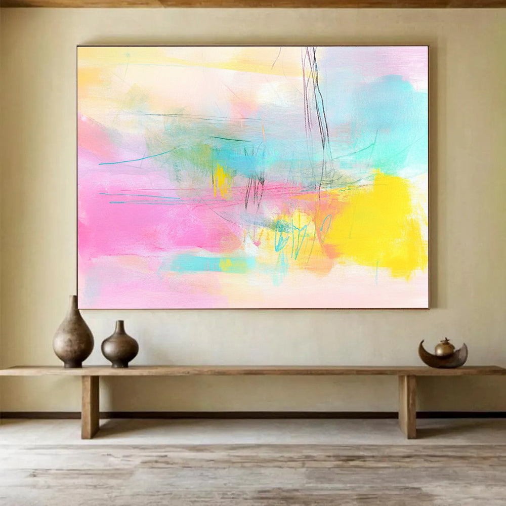 Pastel Color Abstract Painting with Soft and Dreamy Hues DYP370