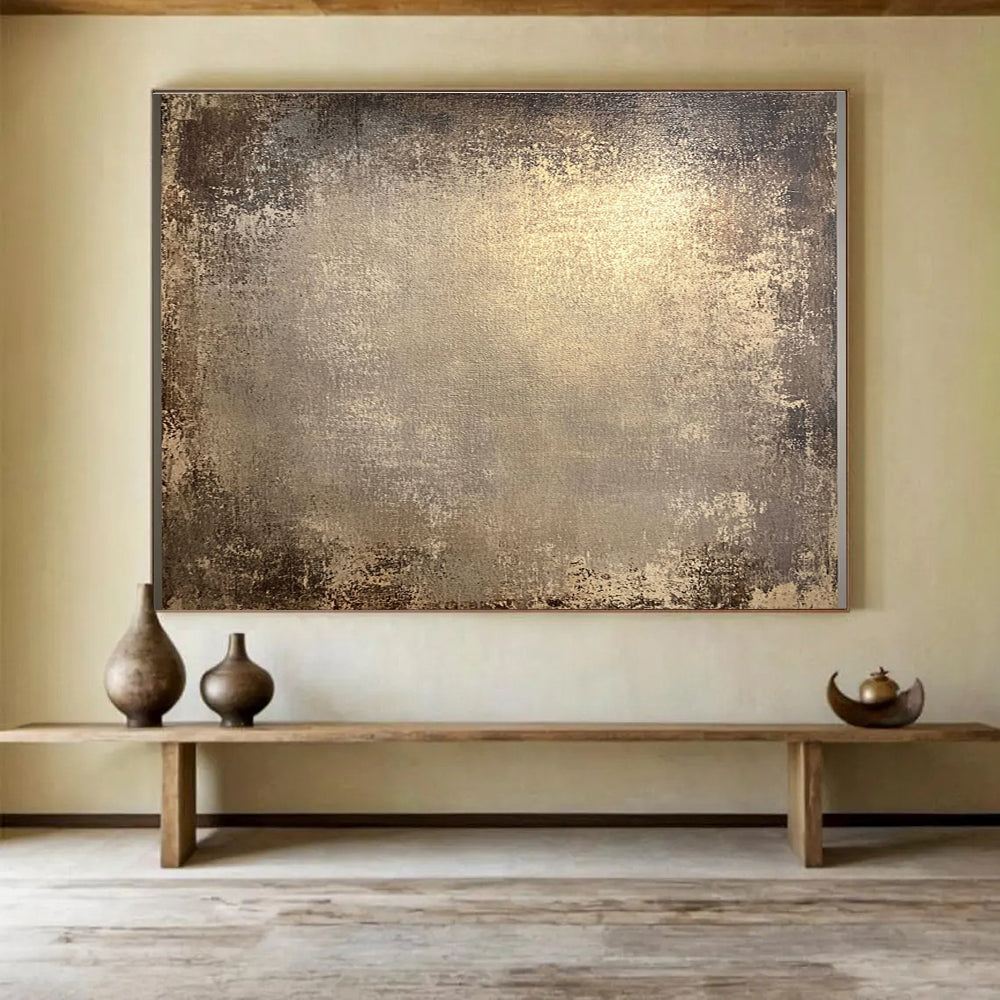 Brown and Beige Textured Abstract Painting DYP124