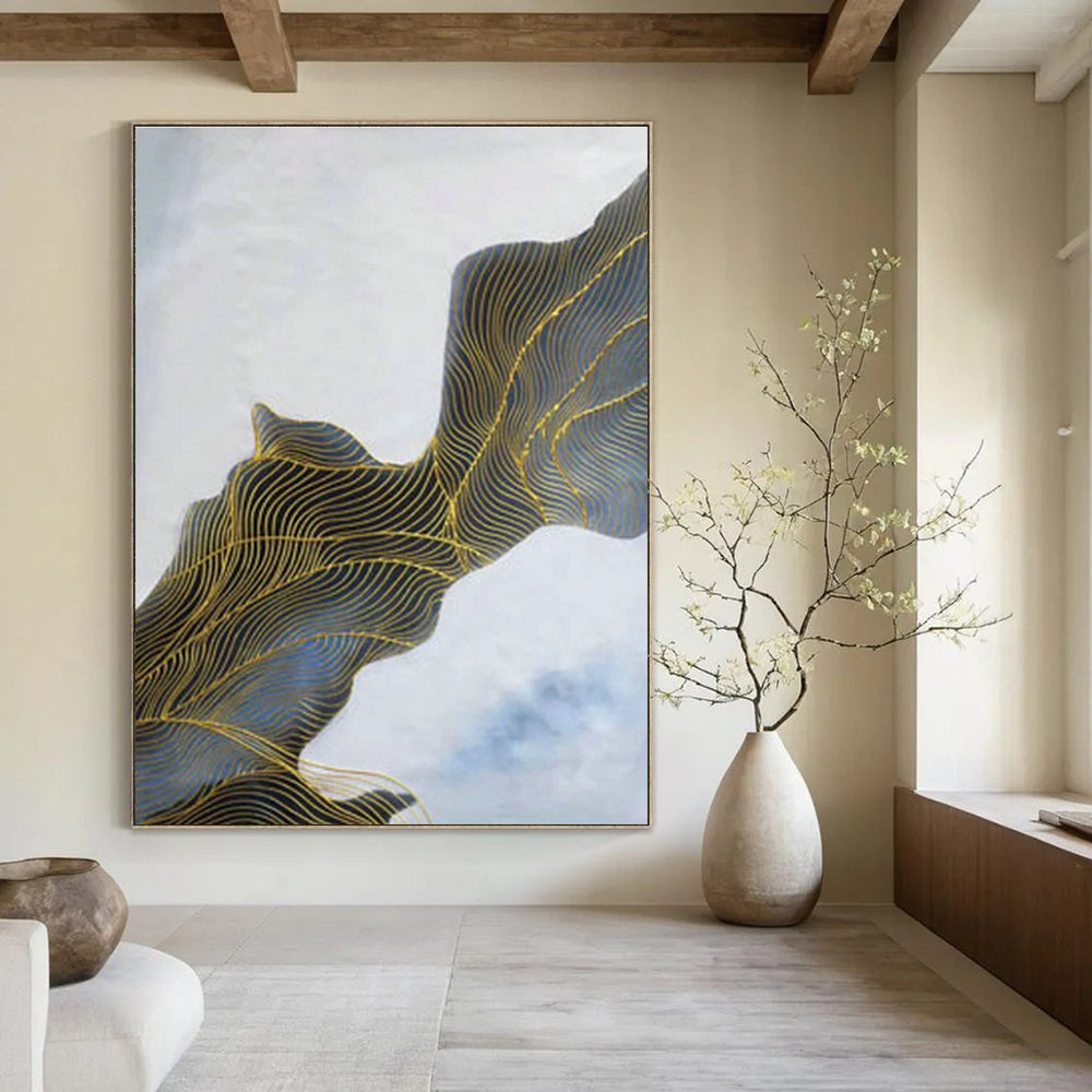 Oversized Hand - Painted Abstract Canvases for Bedroom & Office DLZ0547