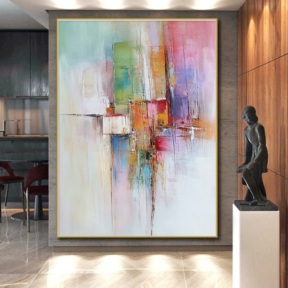 Colorful City Abstract Painting with Vibrant Shapes GER468