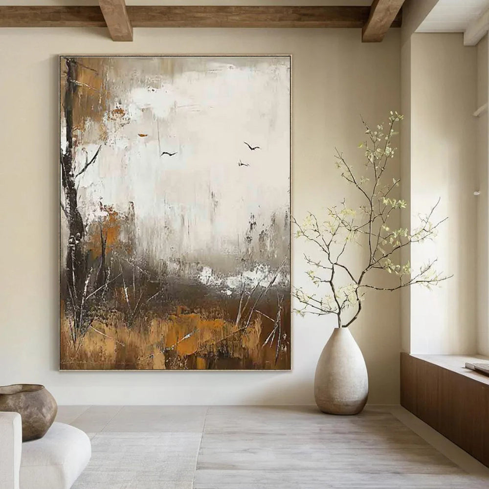 Autumn Landscape Abstract Painting with Warm Hues ADGE484