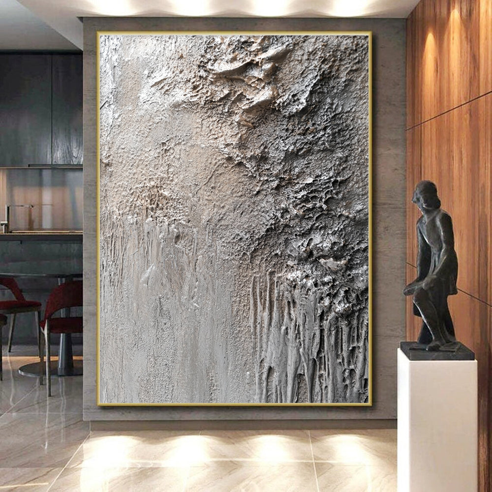 Concrete - Like Textured Gray Abstract Artwork GER251