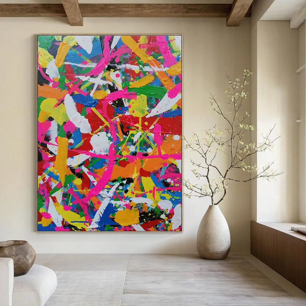 Large Handcrafted Abstract Canvas for Dining Room & Entryway DLZ1284