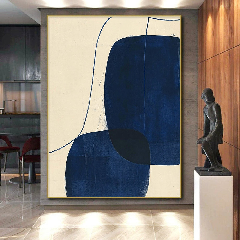 Blue Oval Forms Abstract Painting GER856