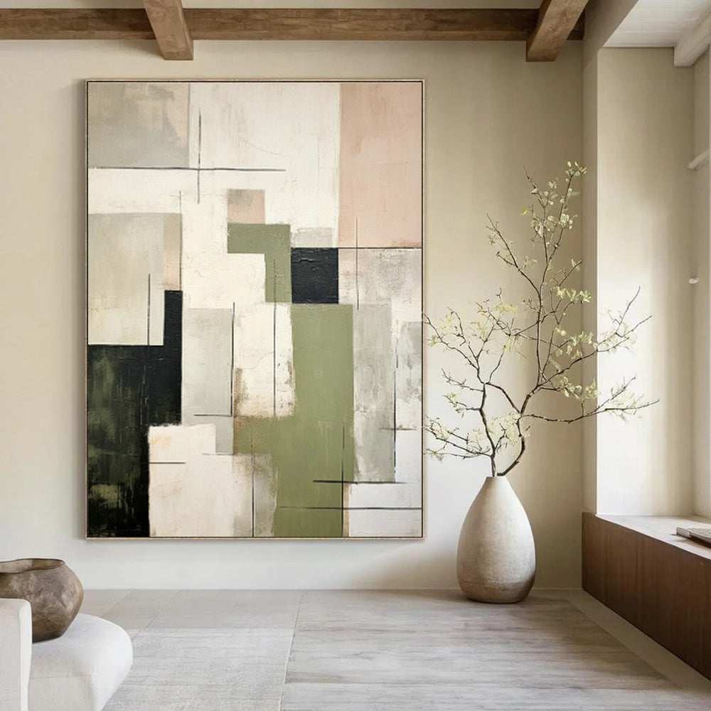 Oversized Abstract Hand - Painted Murals for Entryway Mudroom Lockers & Living Room Gaming Areas DLZ0599