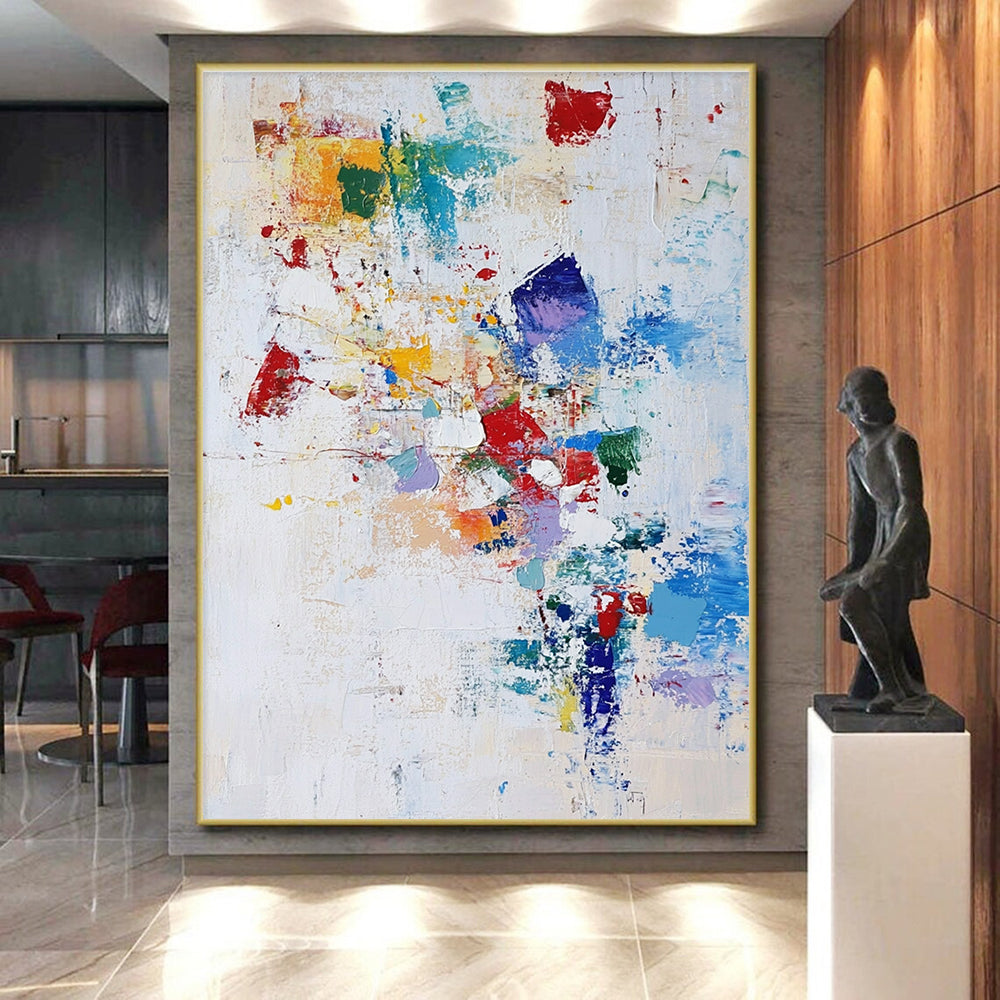 Colorful Patchwork Abstract Painting with Eclectic Shapes GER752