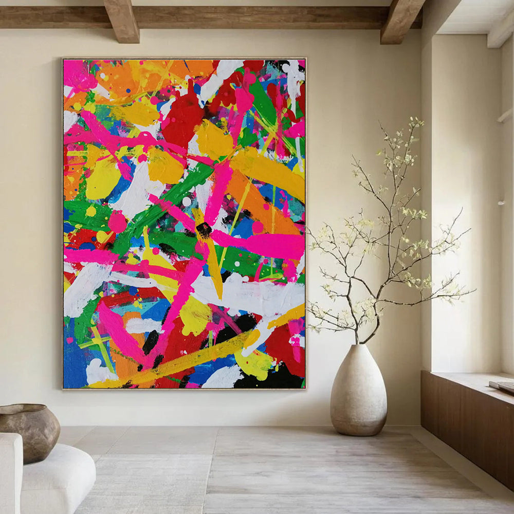 Mega-Dimensioned Hand-Painted Abstract Wall Hanging for Cottage Office & Living Room DLZ1267