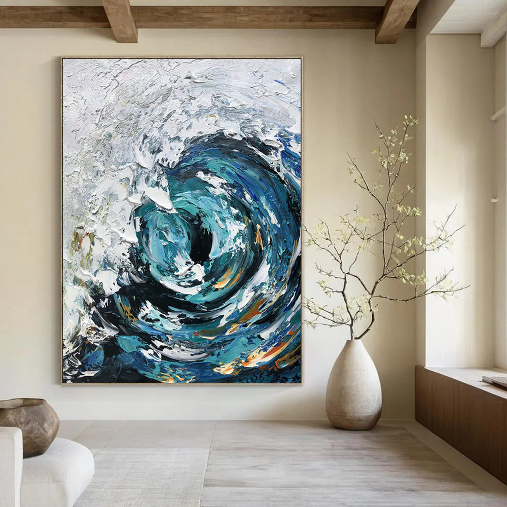 Hand-Painted Large Abstract Art for Cottage Living Room & Bedroom DLZ1302