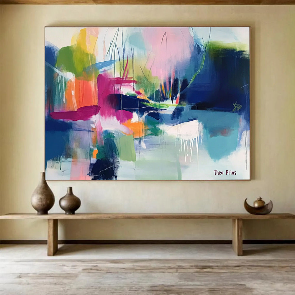 Colorful Abstract Landscape Painting with Vibrant Hues DYP530