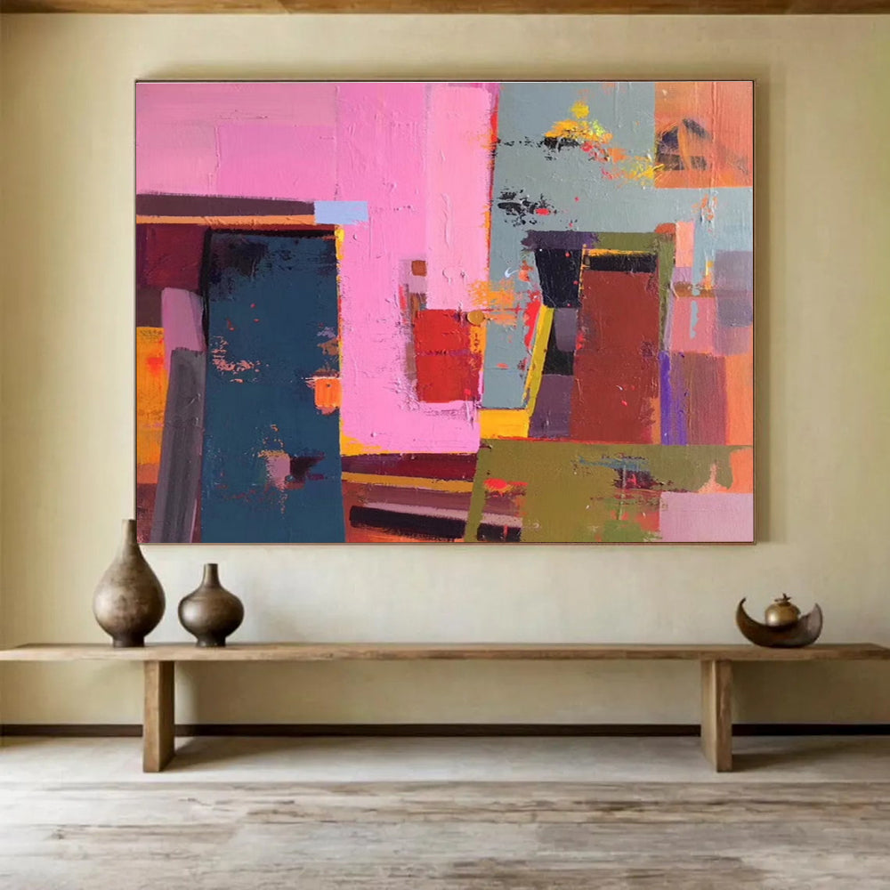 Colorful Geometric Abstraction Abstract Painting THY003
