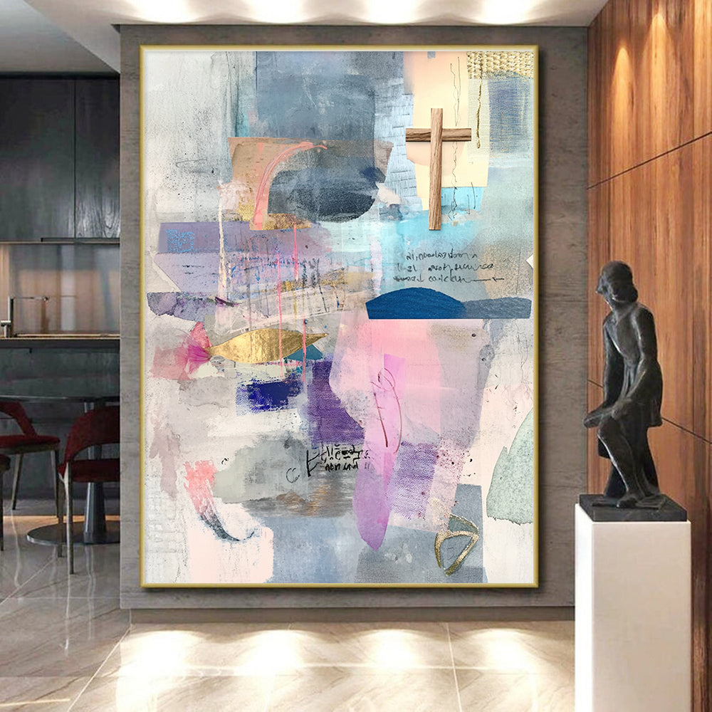 Mixed Media Abstract Collage with Spiritual Elements GER205