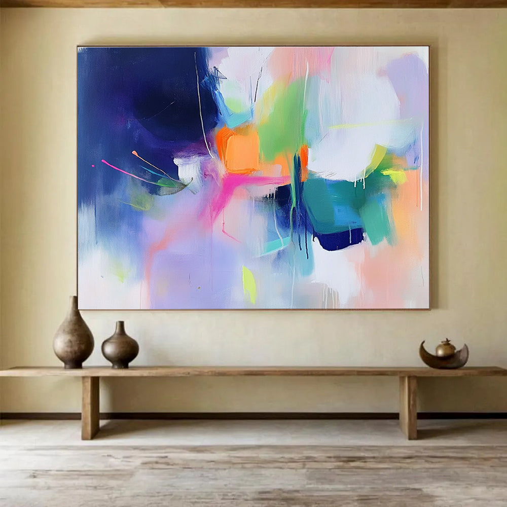 Colorful Abstract Fusion Painting with Vivid Hues DYP470