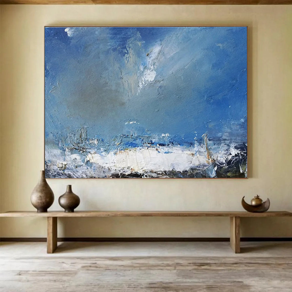 Blue Toned Sea Sky Abstract Painting THY030