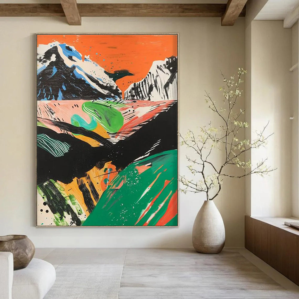 Colorful Abstract Mountain Landscape Painting ADGE092