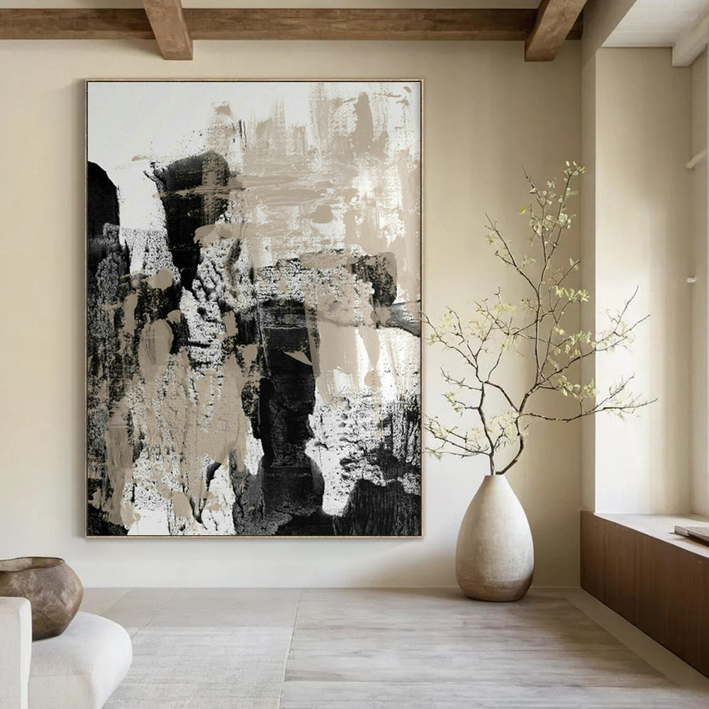 Oversized Hand-Painted Abstract Oil Painting Wall Hanging, Creating a High-End Atmosphere for Office and Corridor DLZ0973
