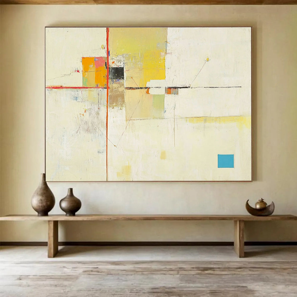 Minimalist Color Block Abstract Painting with Subtle Hues DYP490