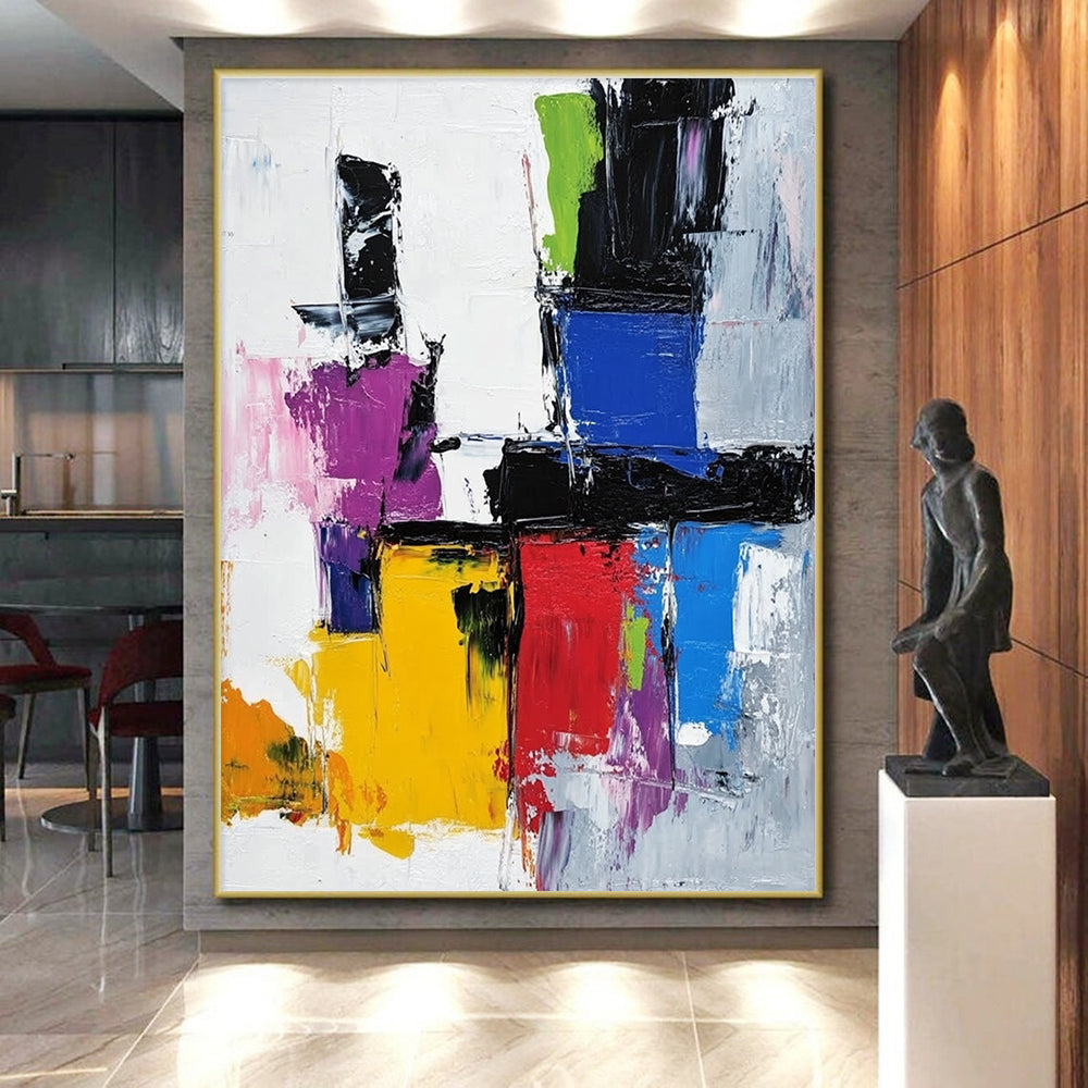 Colorful Geometric Abstract Painting with Dynamic Lines GER627
