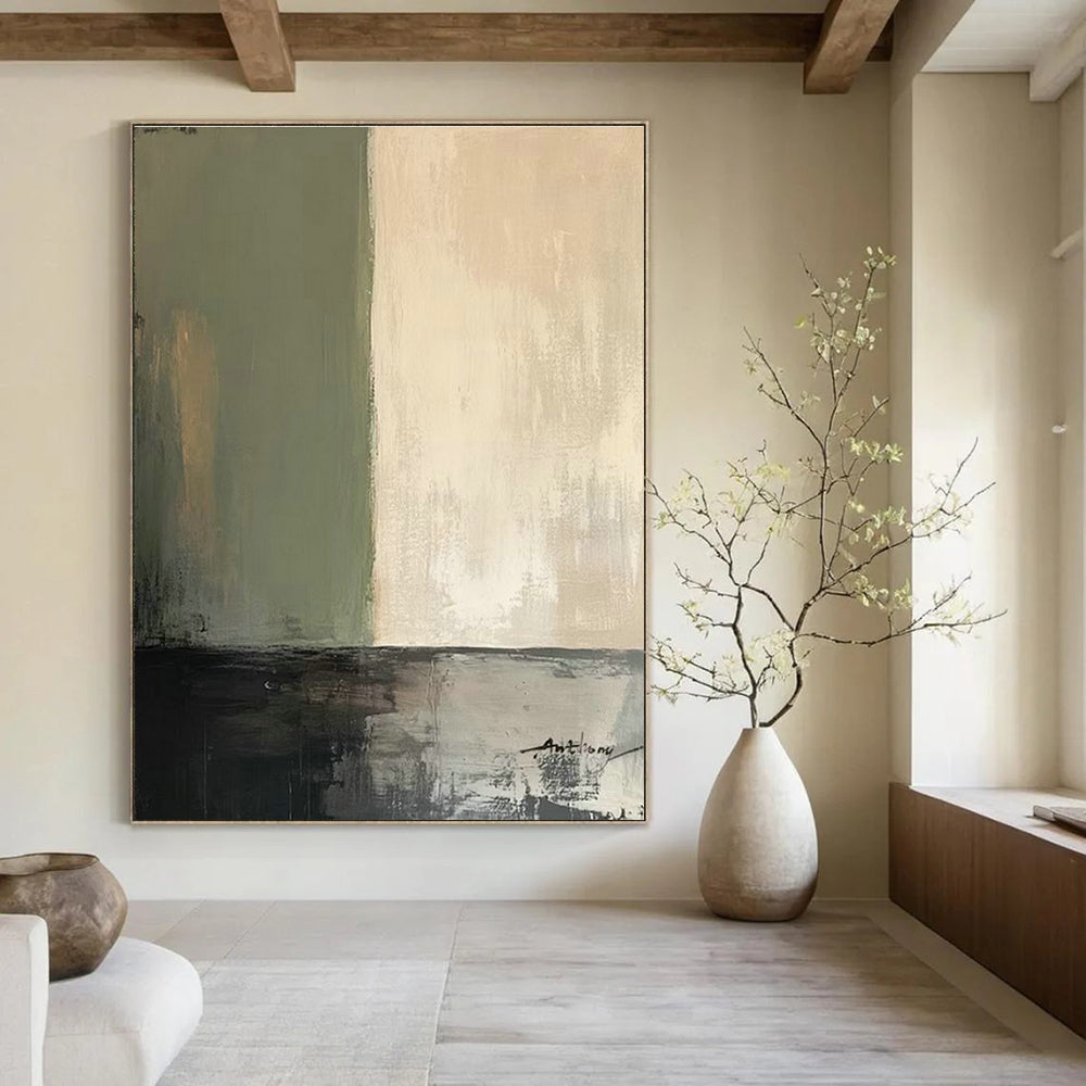 Large Hand-Painted Abstract Art for Cottage Living Room & Entryway DLZ1667