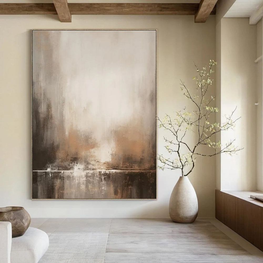 Misty Abstract Landscape Painting with Warm Undertones ADGE455