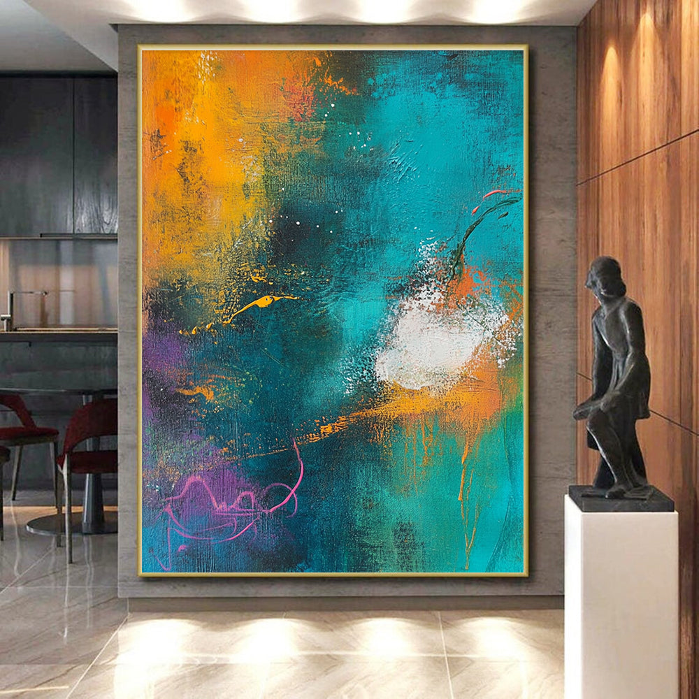 Colorful Abstract Painting with Energetic Brushstrokes GER548