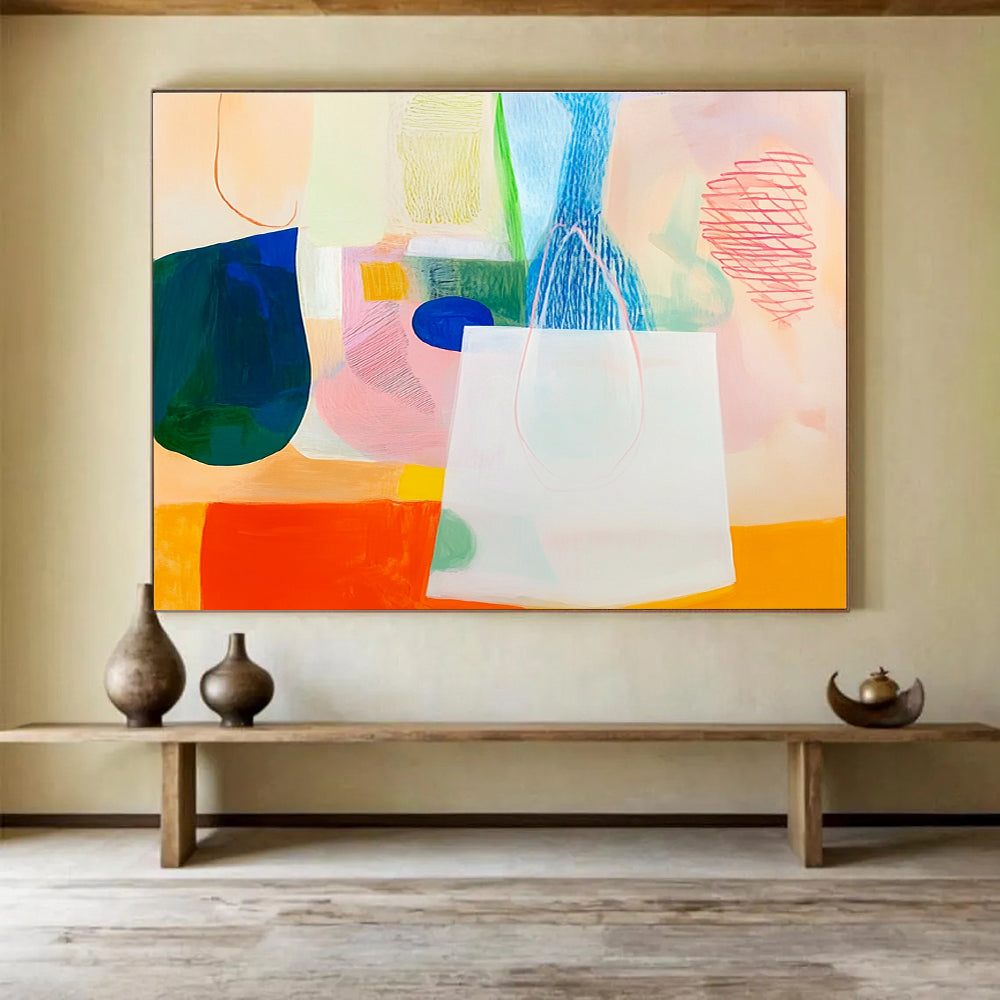 Pastel - Toned Abstract Composition Painting DYP109