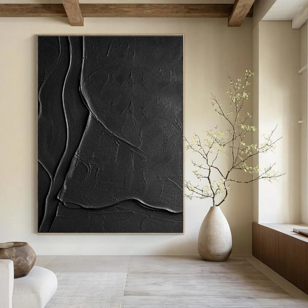 Oversized Custom Hand-Painted Abstract Canvas for Cottage Living Room Firewood Storage and Office Supply Cabinet Wall DLZ1970